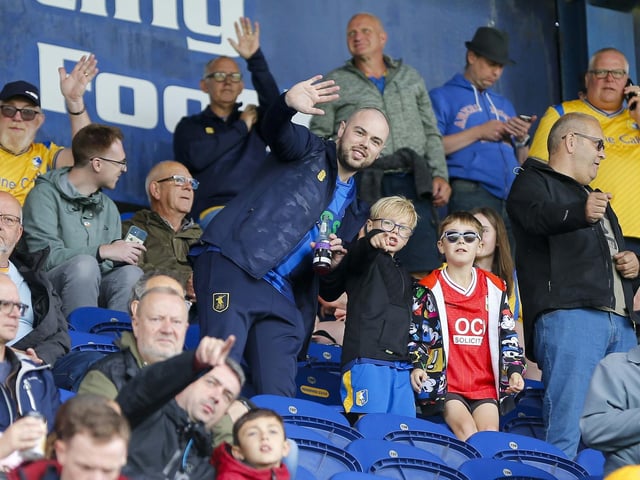 Mansfield Town fans ahead of the win over Stockport County.