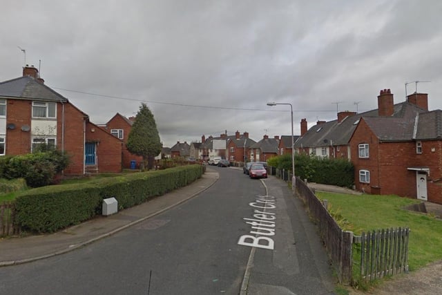 Butler Crescent in Mansfield West: seven offences