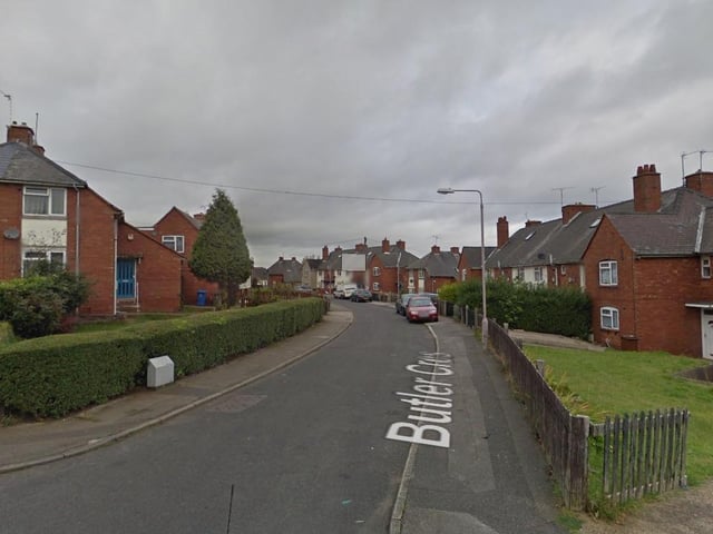 Butler Crescent in Mansfield West: seven offences