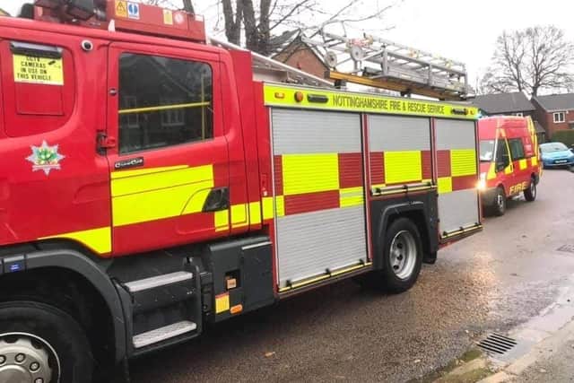 Firefighters were on the scene on Muskham Court, Mansfield.