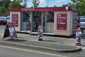A typical Timpson retail pod, offering dry cleaning and a range of other services.
