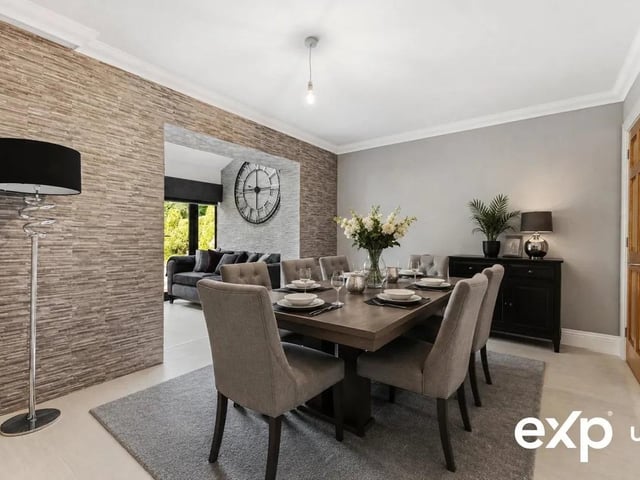 This adaptable and connected space has more than adequate room for a dining table and chairs.