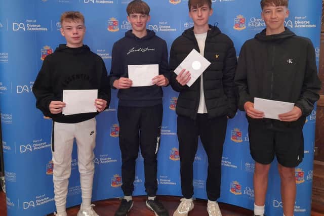 GCSE students at QEA - Alfie Bloomfield, Liam Thomas, Jack Wilson and Dillon Handley