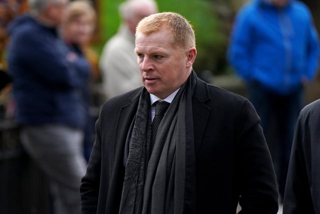 Former Celtic manager Neil Lennon attends the memorial service at Glasgow Cathedral.