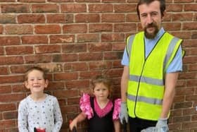 Coun Sam Boneham with his children Christopher and Emma on the latest Kimberley litter pick. Photo: Submitted