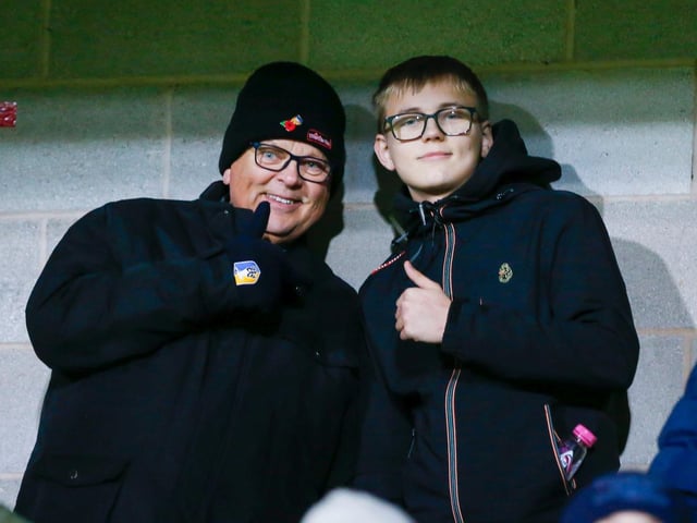 Some of the Mansfield Town fans who headed to Burton for the EFL Trophy defeat.