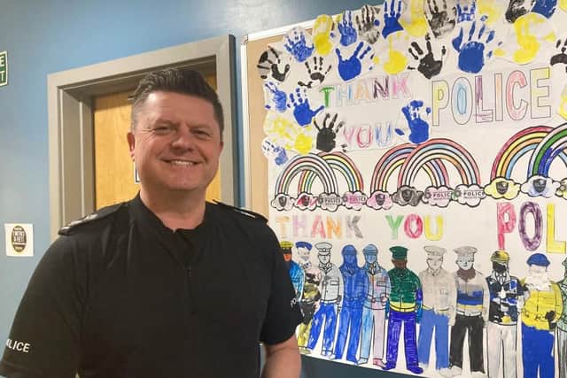 Inspector Nick Butler thanked pupils at High Oakham Primary School for their mural.