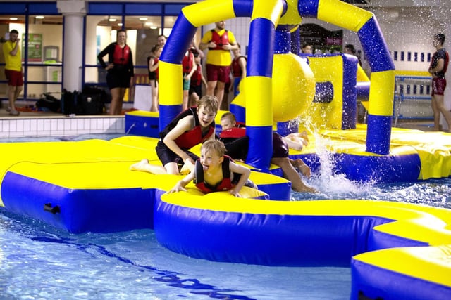 Dare you take on the Aqua Challenge, an inflatable obstacle course for kids and adults alike, in the pool at the Rebecca Adlington Leisure Centre in Mansfield? Jump, bounce, slip and slide in an activity that's perfect for families at weekends and during the school holidays. Everyone who takes part is given a life jacket, making the assault course safe and fun.