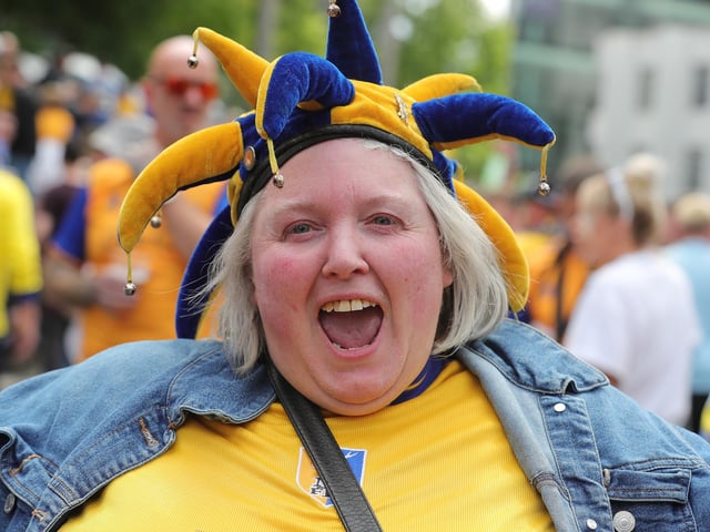 Stags fans enjoy the pre-match atmosphere.