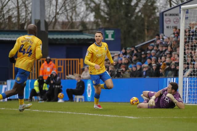 Action during the Sky Bet League 1 match against Stockport County FC at Edgeley Park, 04 Jan 2025. Photo credit Chris & Jeanette Holloway / The Bigger Picture.media