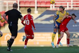 Mansfield Town defender Aden Flint  in action at Swindon
Photo credit Chris & Jeanette Holloway / The Bigger Picture.media
