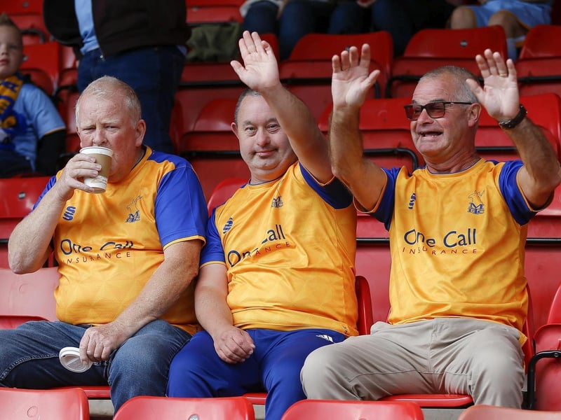 Stags fans ahead of kick-off at Gresty Road.
