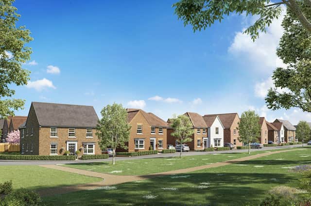 A CGI of a street at the Old Mill Farm development.