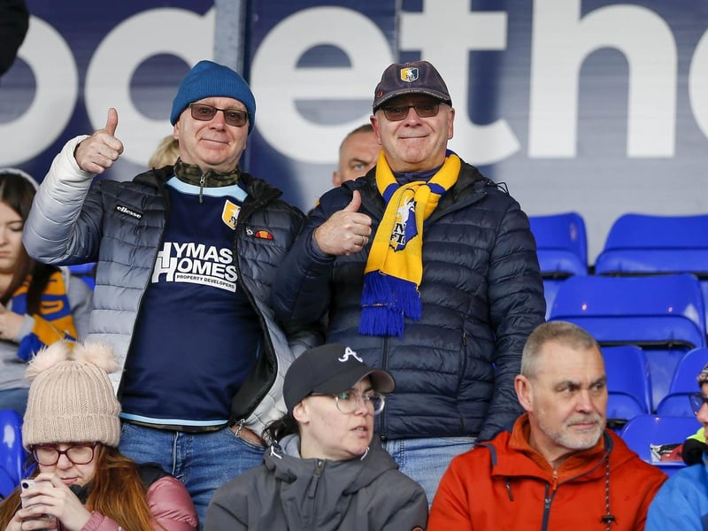 Mansfield Town fans ahead of kick-off at Stockport County.