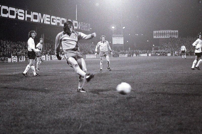 Ian MacDonald scores the winner against Wolves in 1975 as the Stags reach the League Cup Fifth Round.