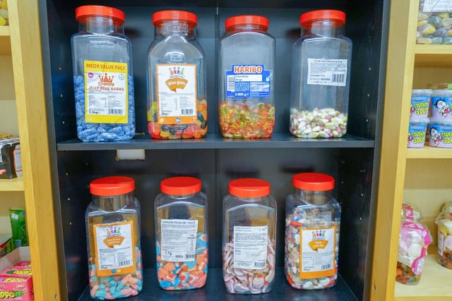 Sweets are available in jars as well as boxes and packets