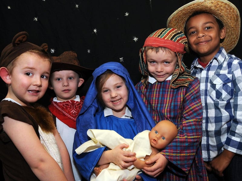 Pupils from the Langwith Basset School who took part in their nativity play called 'The Prickly Hay Hoe Down'.