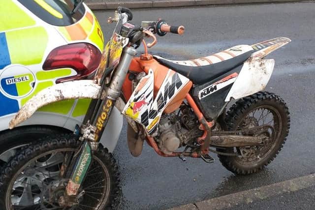 An off road bike was seized in the Langwith area by Shirebrook Police