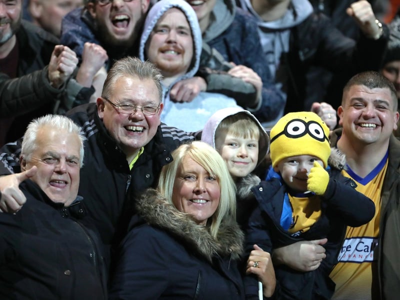Stags fans watch the derby game with Notts County.