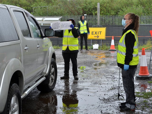 When you have finished the test, staff will collect it from your car using a litter pick to avoid close contact.