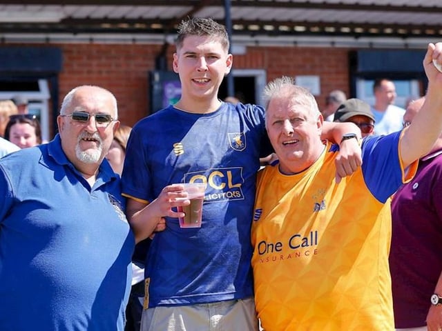 Stags enjoy the sunshine in the friendly win over Retford in July 2022.