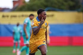 Nathan Moriah-Welsh celebrates during the Sky Bet League 1 match against Bromley FC at the One Call Stadium, 10 Oct 2026, Photo credit Chris & Jeanette Holloway / The Bigger Picture.media