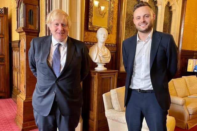 Prime Minister Boris Johnson and Mansfield MP Ben Bradley