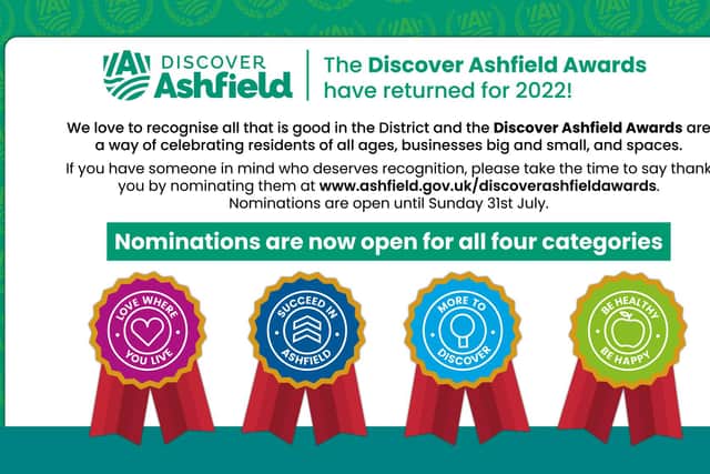 Nominate and vote for your unsung heroes in the Discover Ashfield Awards