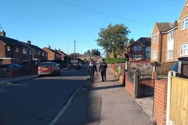 Police patrolling on the Coxmoor Estate in Kirkby.