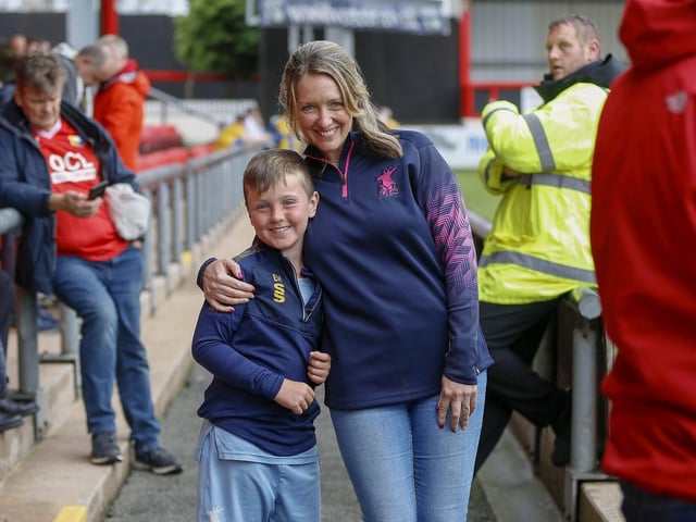 Mansfield Town fans ahead of the opening day draw at Crewe.