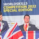Liam Whitby (left) and Kamil Zmich with their medals at the final.