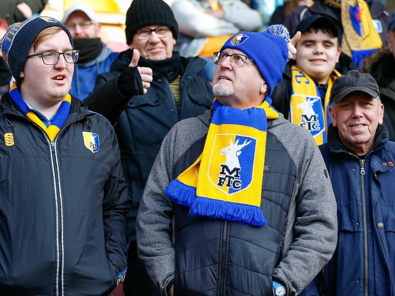 Mansfield Town fans ahead of the 2-0 win at Bradford City.