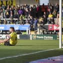 Ryan Sweeney puts through his own net during the Sky Bet League 1 match against Burton Albion FC at the Pirelli Stadium Stadium, 01 Mar 2025   Photo credit Chris Holloway / The Bigger Picture.media