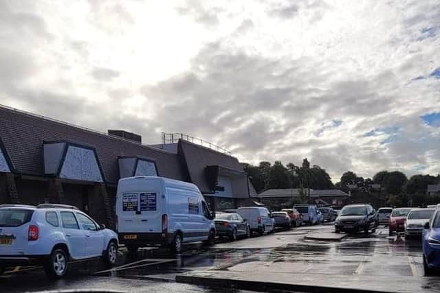 The queues at Morrisons in Mansfield Woodhouse yesterday