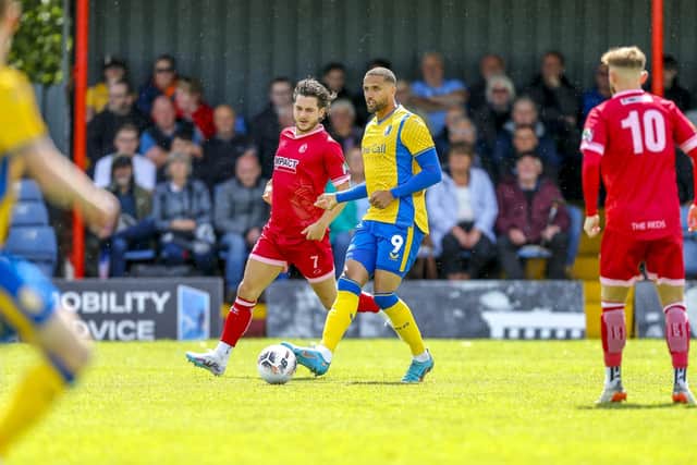 Mansfield Town forward Jordan Bowery during the pre-season match Alfreton Town FC v Mansfield Town FC : Impact Arena : 15 July 2022 : Photo Credit Chris & Jeanette Holloway @ The Bigger Picture.media