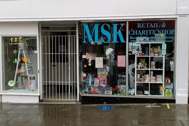 The MSK charity shop which is next door to, and run in conjunction with, Mansfield Soup Kitchen.