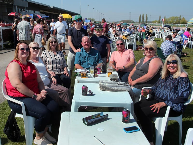 These punters enjoy a day at the Chad fun day at Southwell Races.