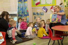 A typical learning session at Paper Moon Day Nursery in Sutton, which has been rated 'Good' by the education watchdog, Ofsted