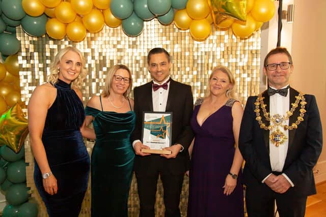Banner Jones' Katie Ash, Cheryl Bradley, Matthew Maiden, Stacey Davenport and Mansfield’s Executive Mayor Andrew Abrahams.