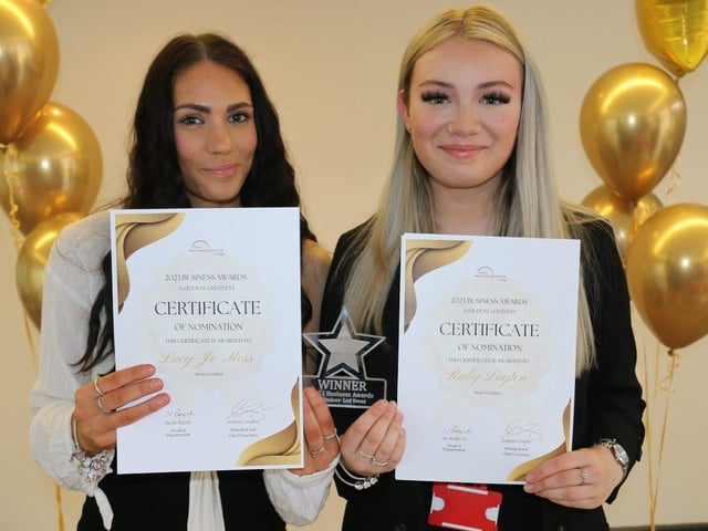 Lucy-Jo Moss, left, and Ruby Layton won the most creative award, along with Brooke Drury and Dannie Warren, not pictured.