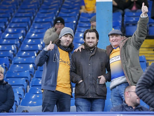 Stags fans during the Emirates FA Cup Second Round match against Sheffield Wednesday at Hillsborough.