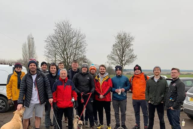 Group members on a walk and talk social event.