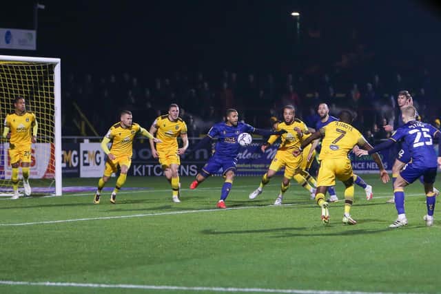 Stags on their way to defeat at Sutton United nine months ago.