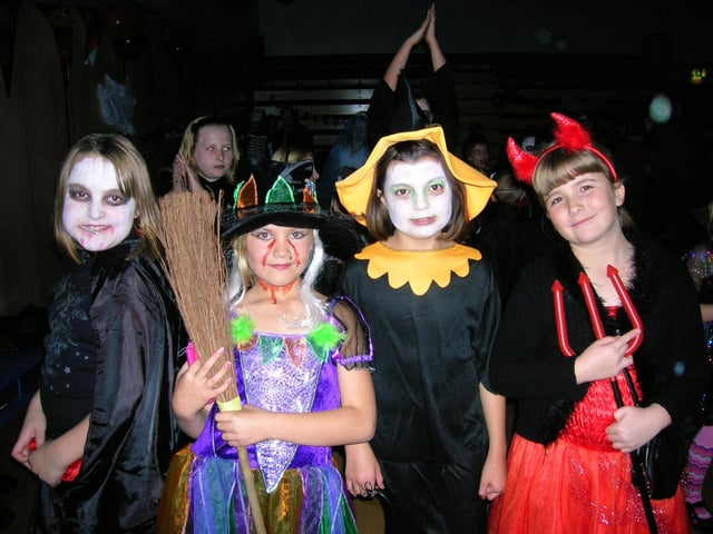 Kirkby's Morven Park Primary year five pupils having fun at a Halloween fancy dress disco.