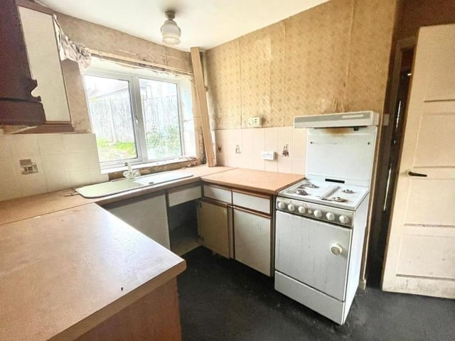 The kitchen from a different angle. There's work to be done but, equally, there's plenty of room for appliances.