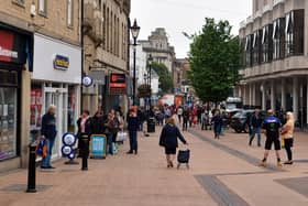 Shoppers return to Mansfield town centre.