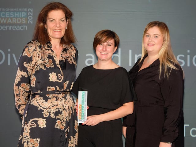 Emma Weston presents the Diversity and Inclusion Award  to Little Toes Nursery
