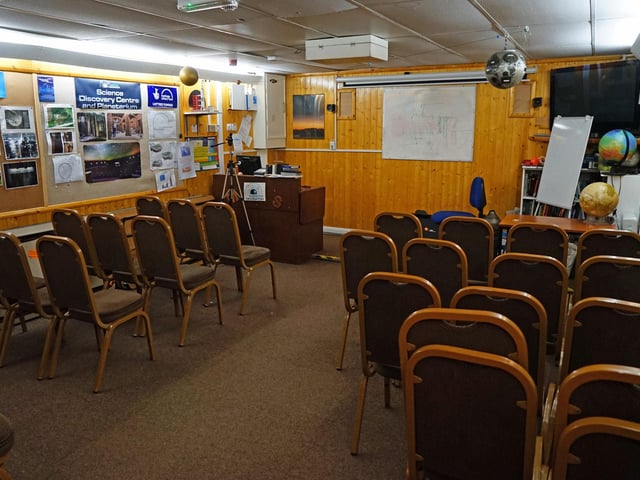Sherwood Observatory's lecture room. The site hosts open evenings throughout the year.