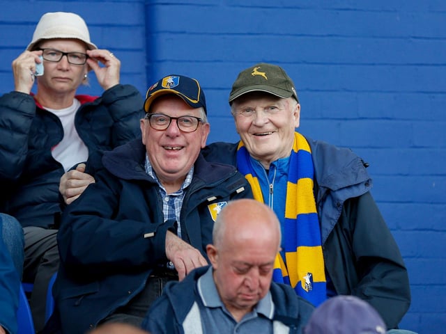 Mansfield Town fans ahead of kick-off at Boundary Park.