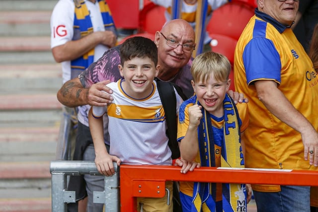 Mansfield Town fans enjoy the 3-1 win at Doncaster Rovers.
